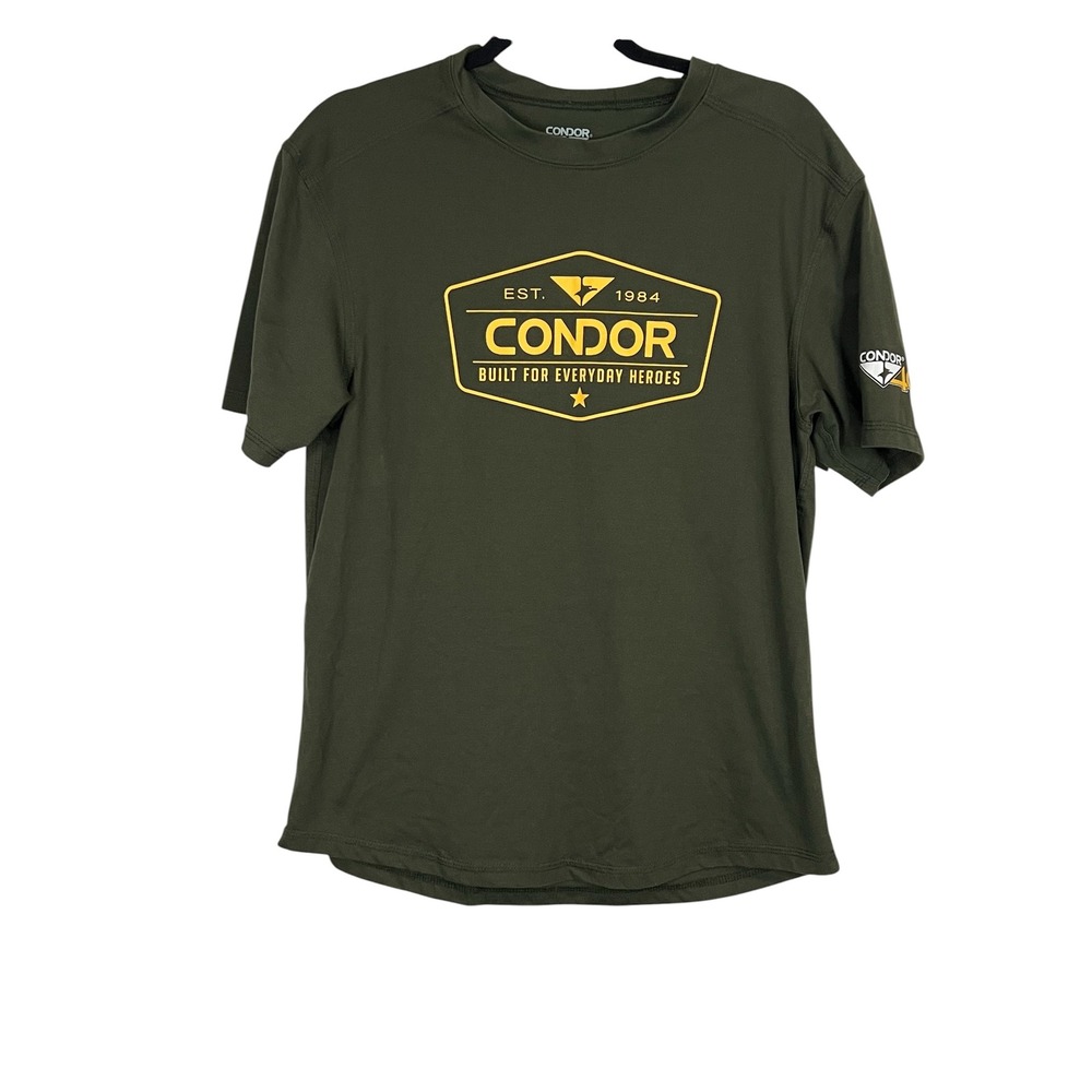 Condor Graphic T-Shirt Mens Green 40th Anniversary Everyday Heroes - Size Medium